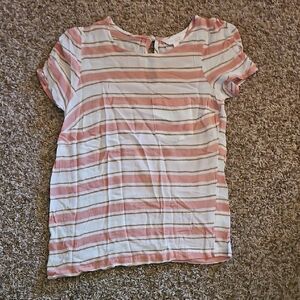 LC Lauren Conrad Pink and White Striped Tee